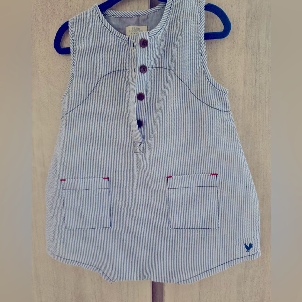 Blue Rooster New York Seersucker Stripe Jumper SZ: 18-24 months